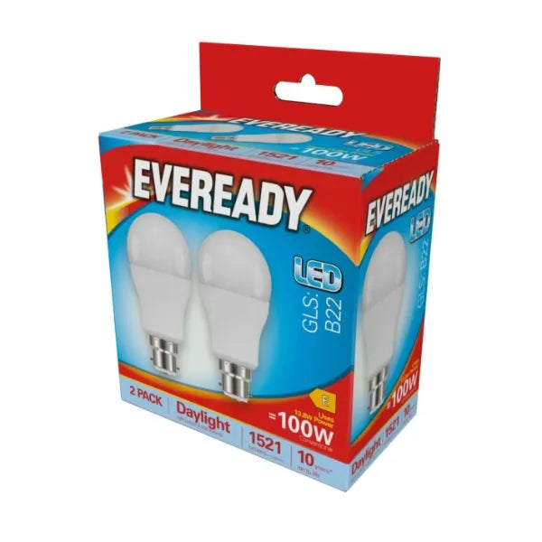 Eveready LED BC 100W Twin Pack