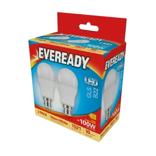 Eveready LED BC 100W Twin Pack