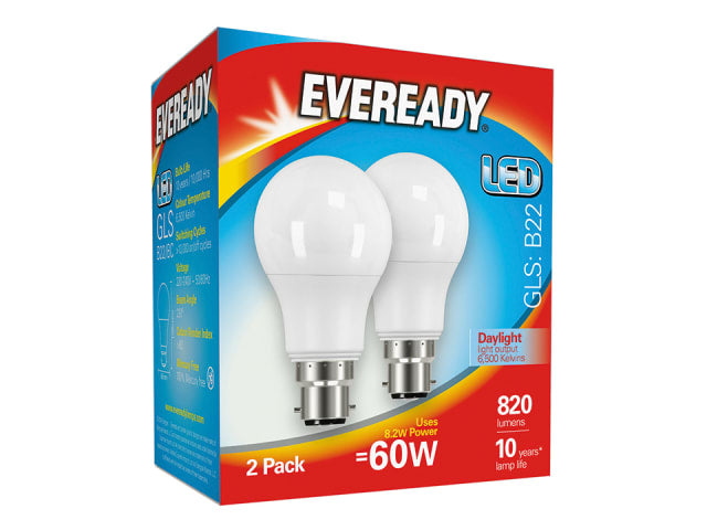 Eveready LED BC 60W Twin Pack