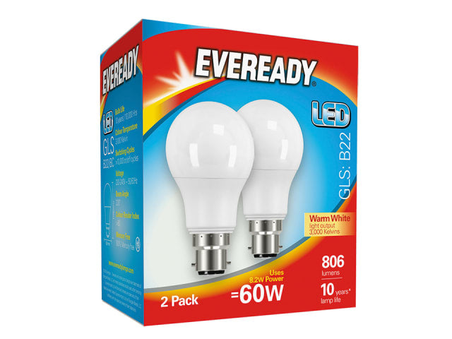 Eveready LED BC 60W Twin Pack