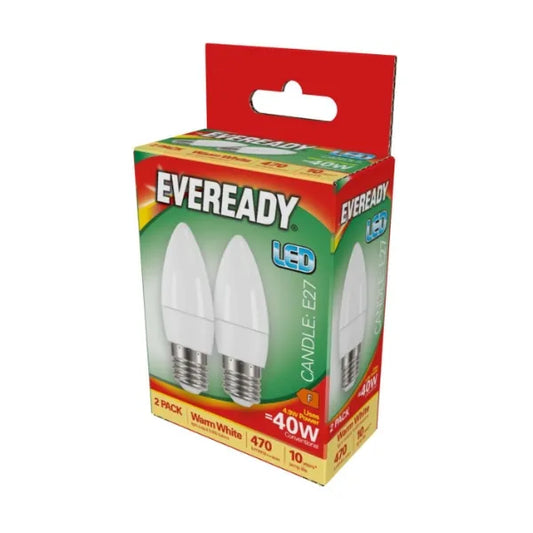 Eveready LED ES 40W Candle Twin Pack