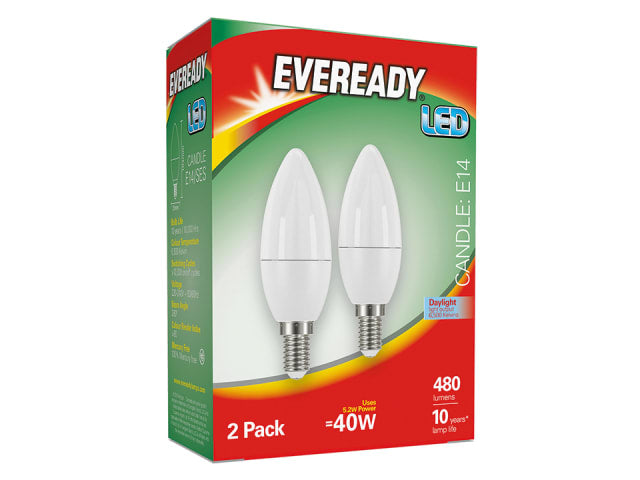 Eveready LED SES 40W Candle Twin Pack