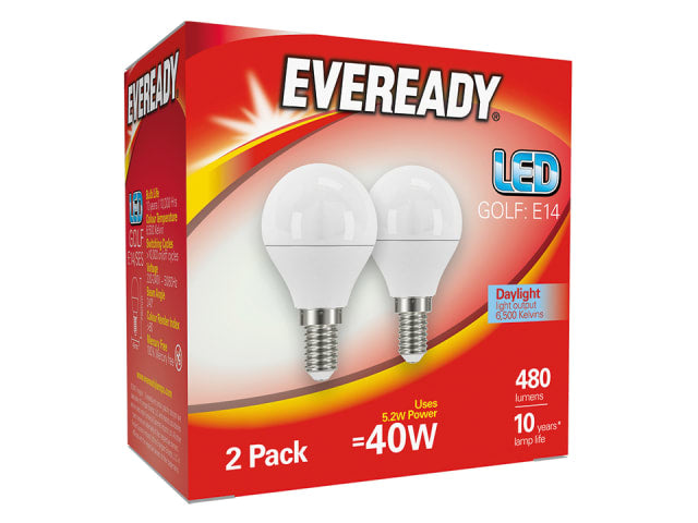 Eveready LED SES 40W Golfball Twin Pack