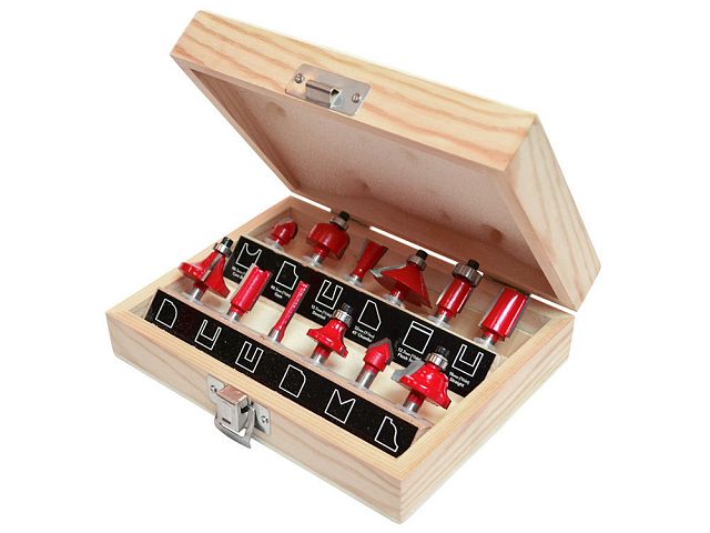 Faithfull 1/4" TC Router Bit 12 Piece Set