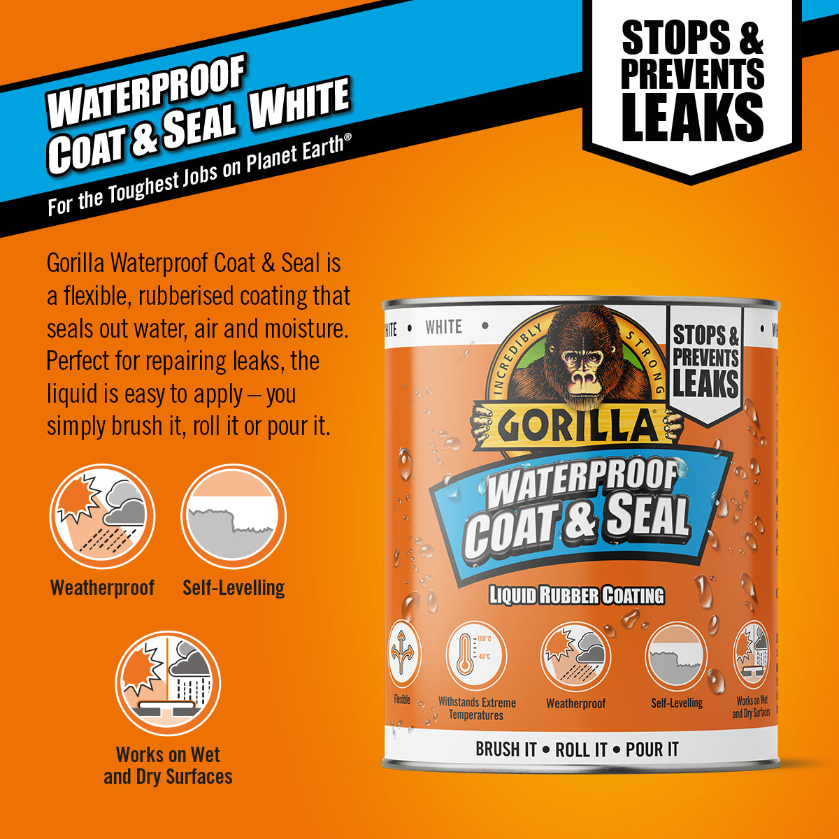 Gorilla Waterproof Coat & Seal White 473ml