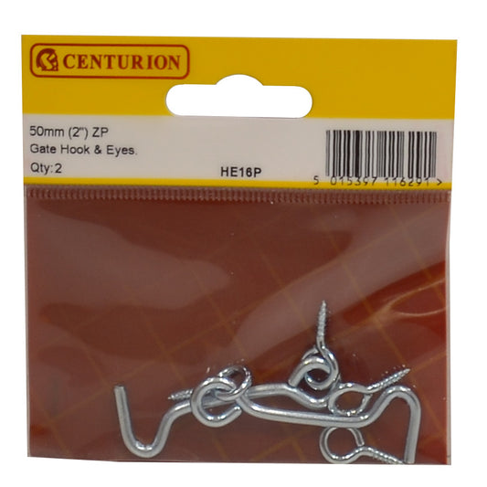 Centurion 2" Zinc Plated Gate Hook & Eyes 2 Pack