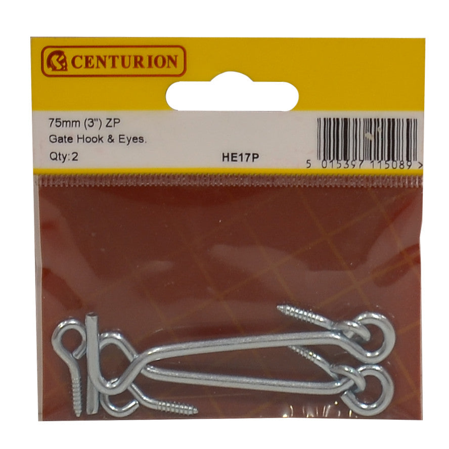 Centurion Zinc Plated 3" Gate Hook & Eyes 2 Pack