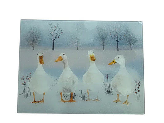 Home Living Winter Ducks Glass Worktop Saver