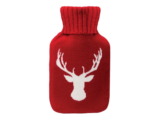 Red Winter Stag Hot Water Bottle 1.7L