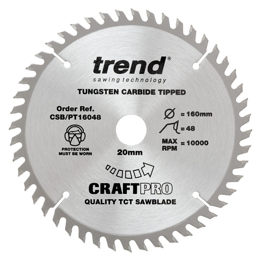 Trend CSB/PT16048 Craft Plunge Saw Blade 160 x 48T x 20mm