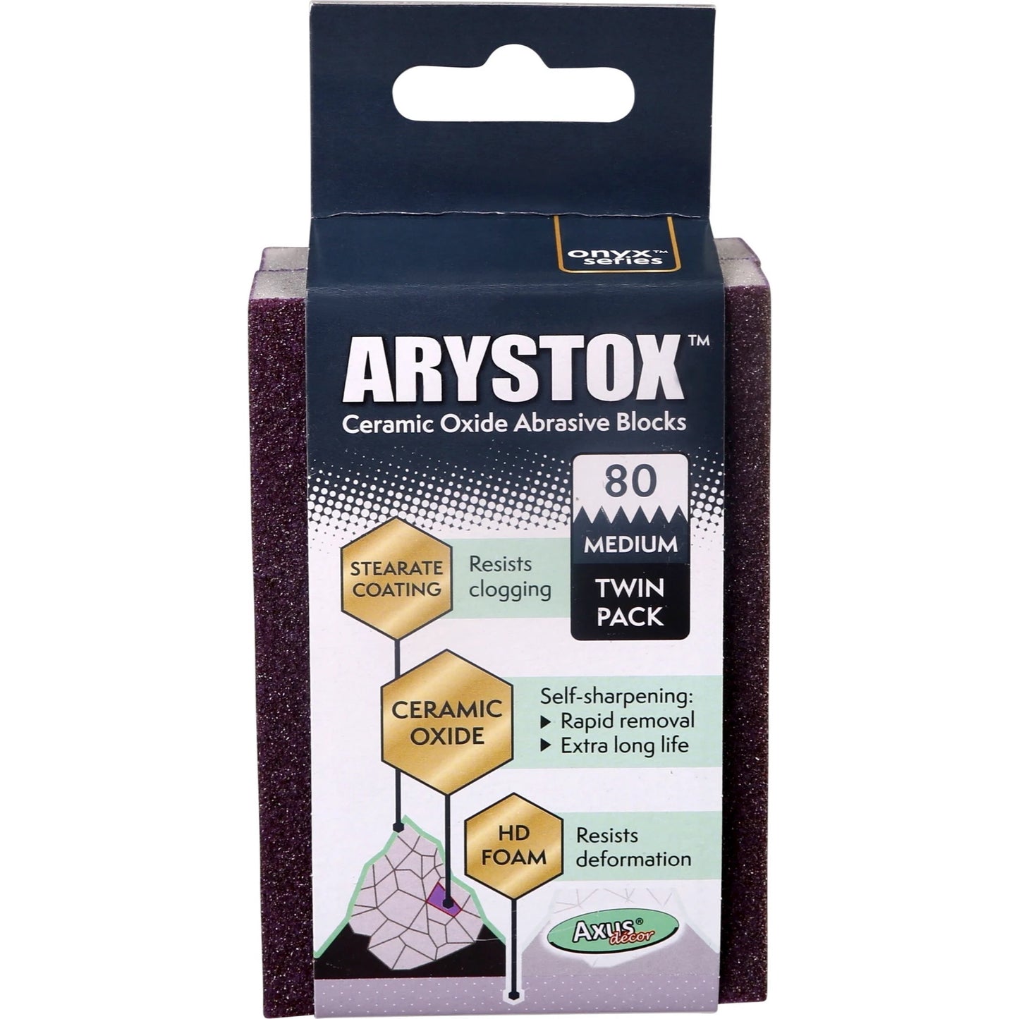 Axus Decor Arystox Ceramic Sanding Blocks (Onyx Series) Twin Pack