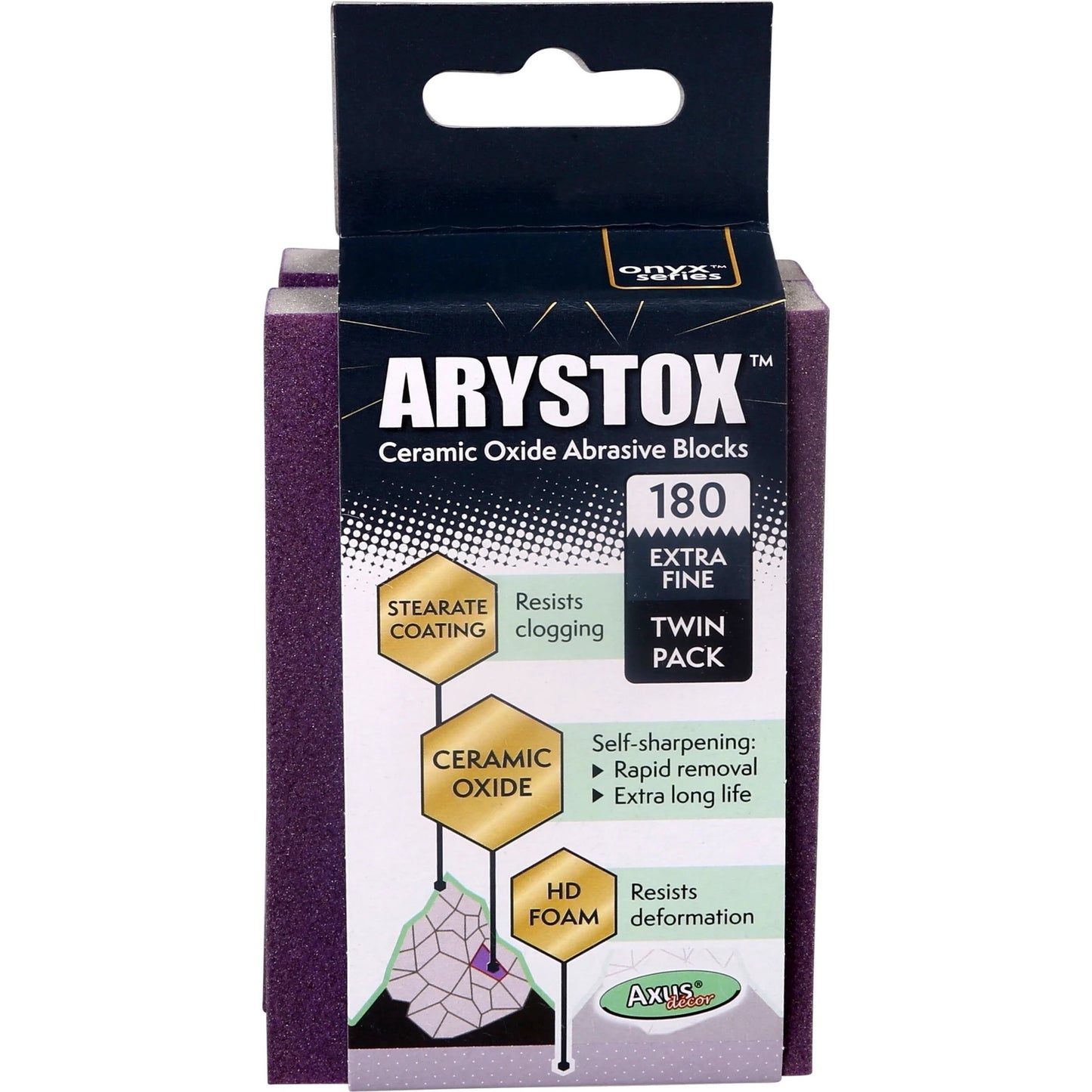 Axus Decor Arystox Ceramic Sanding Blocks (Onyx Series) Twin Pack