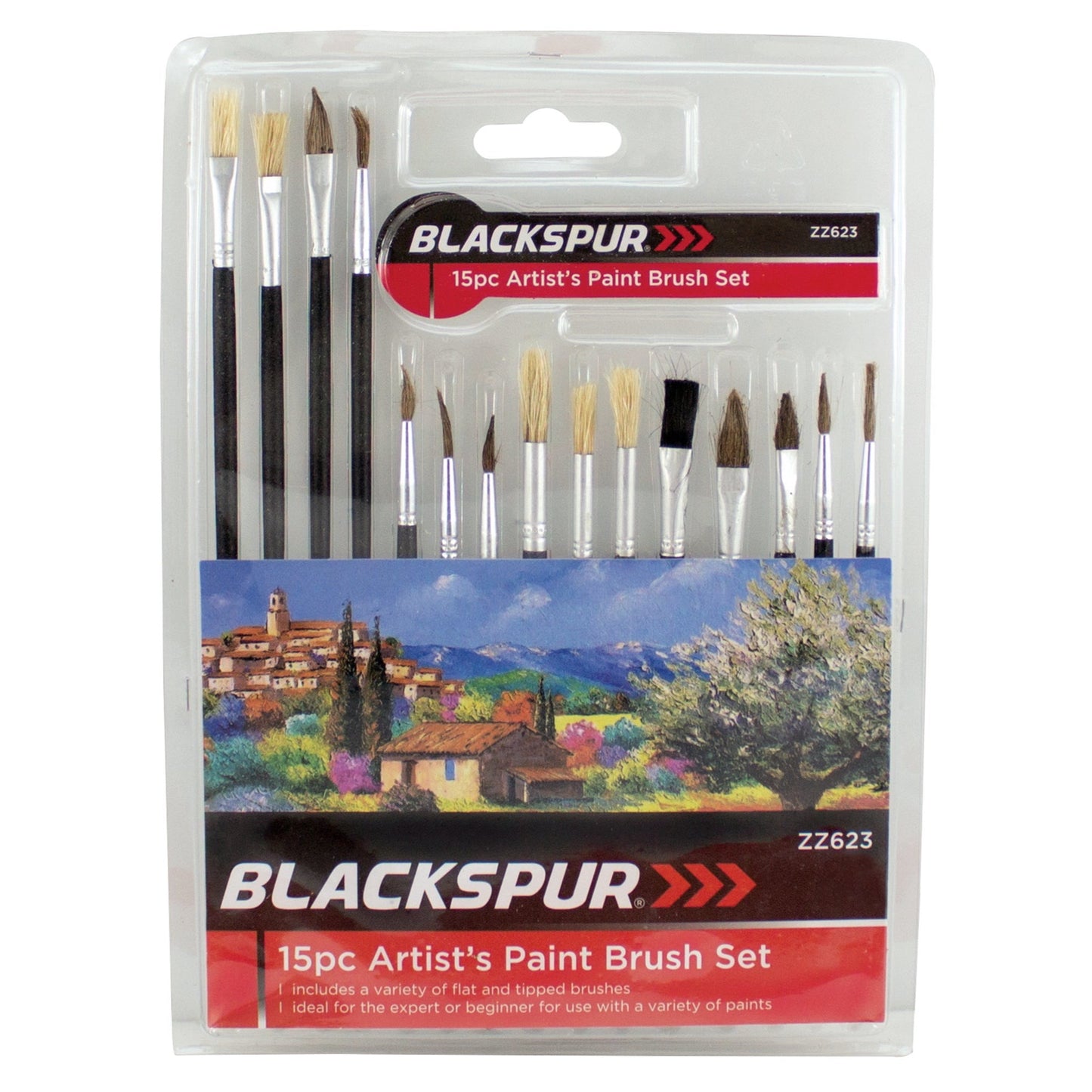 Blackspur 15 Piece Artist's Paint Brush Set