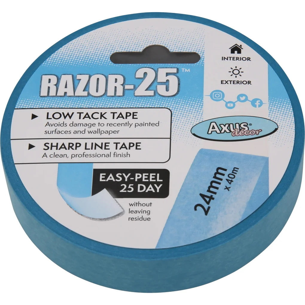 Axus Decor Razor 25 Low Tack Masking Tape 40m