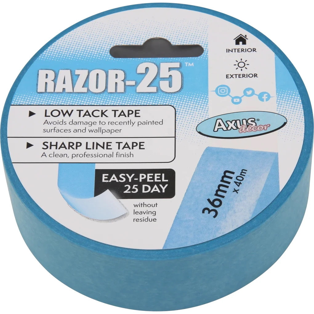 Axus Decor Razor 25 Low Tack Masking Tape 40m