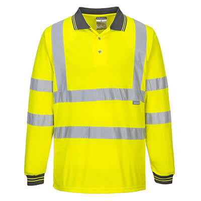 Portwest S277 Hi Vis Long Sleeve Polo Shirt XL