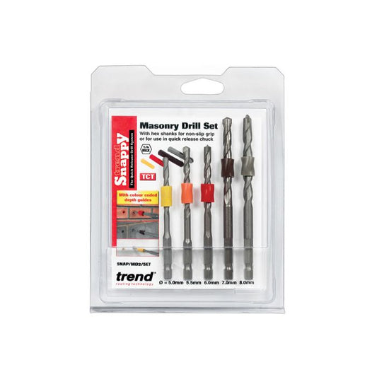 Trend SNAP/MD2/SET Snappy Masonry Drill 5pc Depth Band