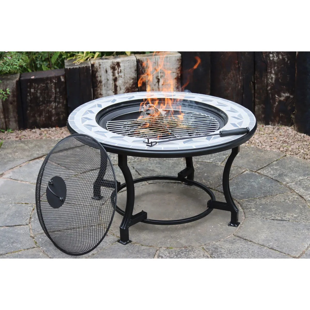 Gardeco Calenta Mosaic Fire Bowl with Grill