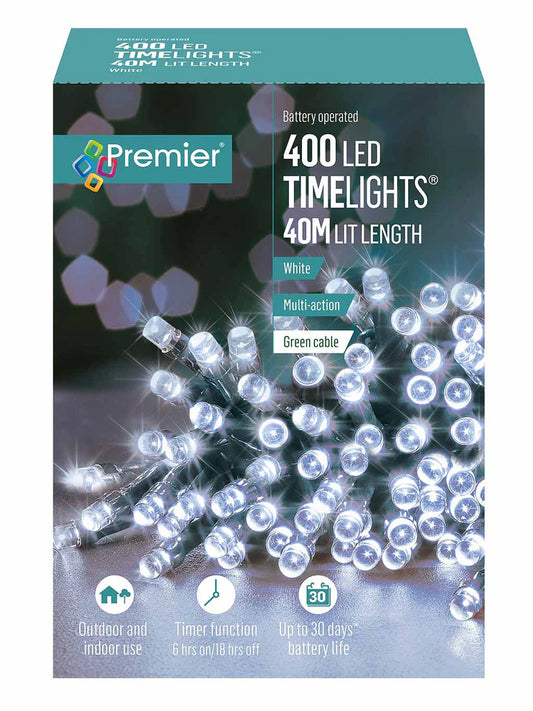 Premier 400 Multi Action Battery Christmas Lights White