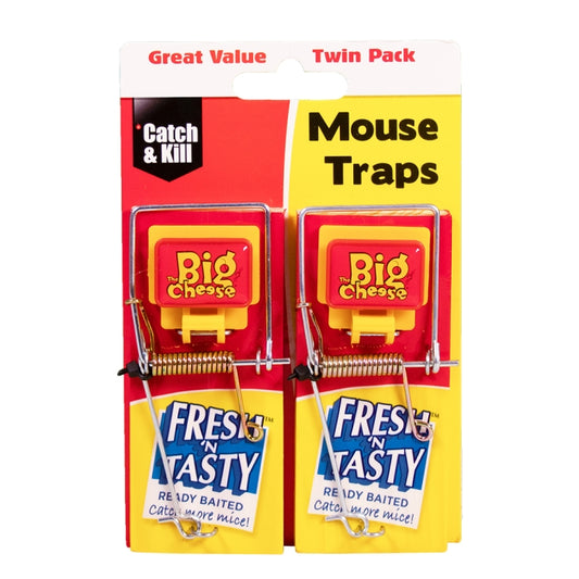 STV STV197 Pre-Baited Wooden Mouse Traps 2 Pack