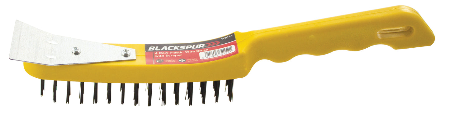 Blackspur 4 Row Wire Brush with Scraper