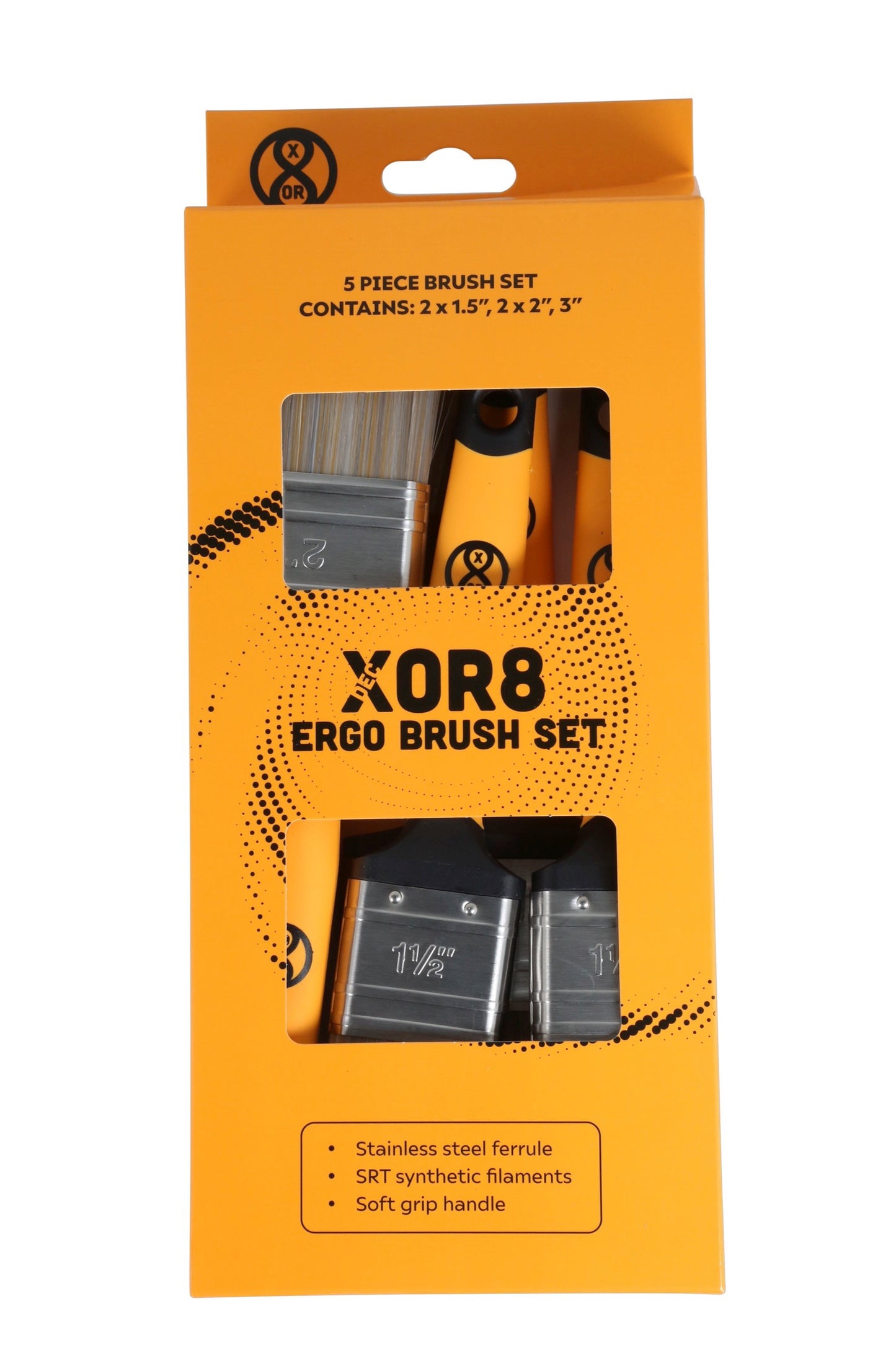 XOR8 5 Piece Soft Grip Paintbrush Set