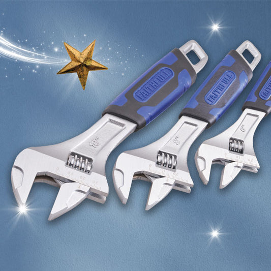 Faithfull 3 Piece Matt Chrome Adjustable Spanner Set