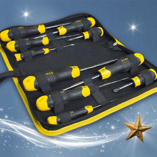 Stanley 10 Piece Cushion Grip Screwdriver Set in Wallet