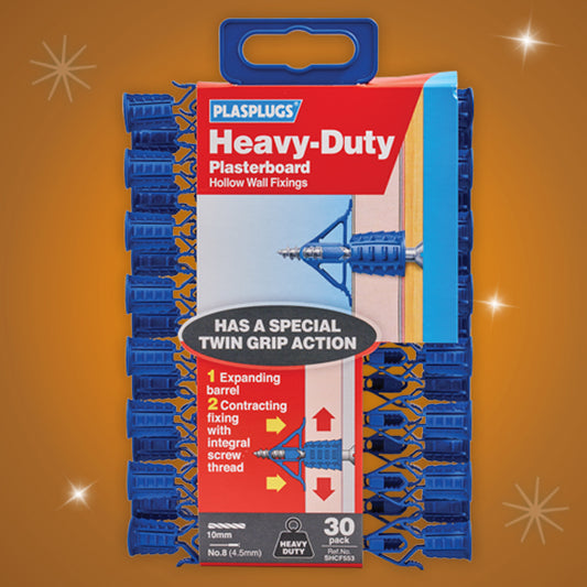 Plasplugs Heavy Duty Plasterboard Fixings 30 Pack