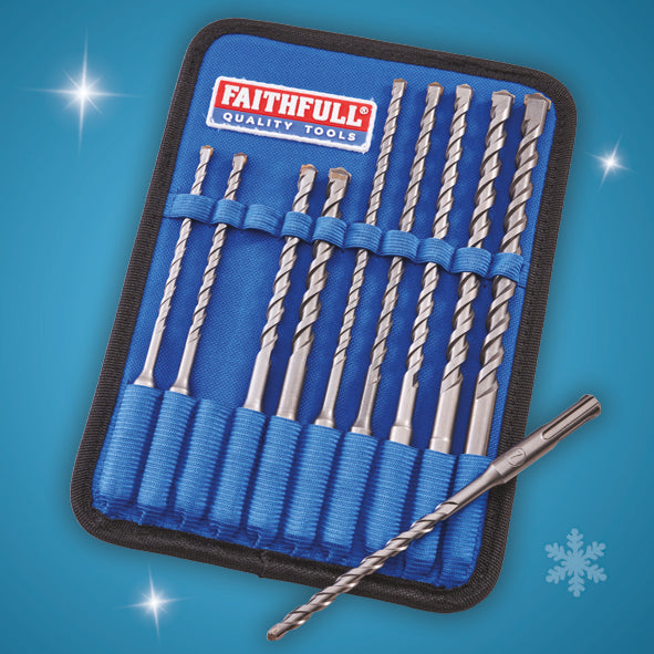 Faithfull 10 Piece SDS Drill Bit Set