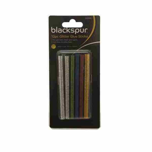 Blackspur Glitter Glue Sticks 7mm x 100mm 12 Pack