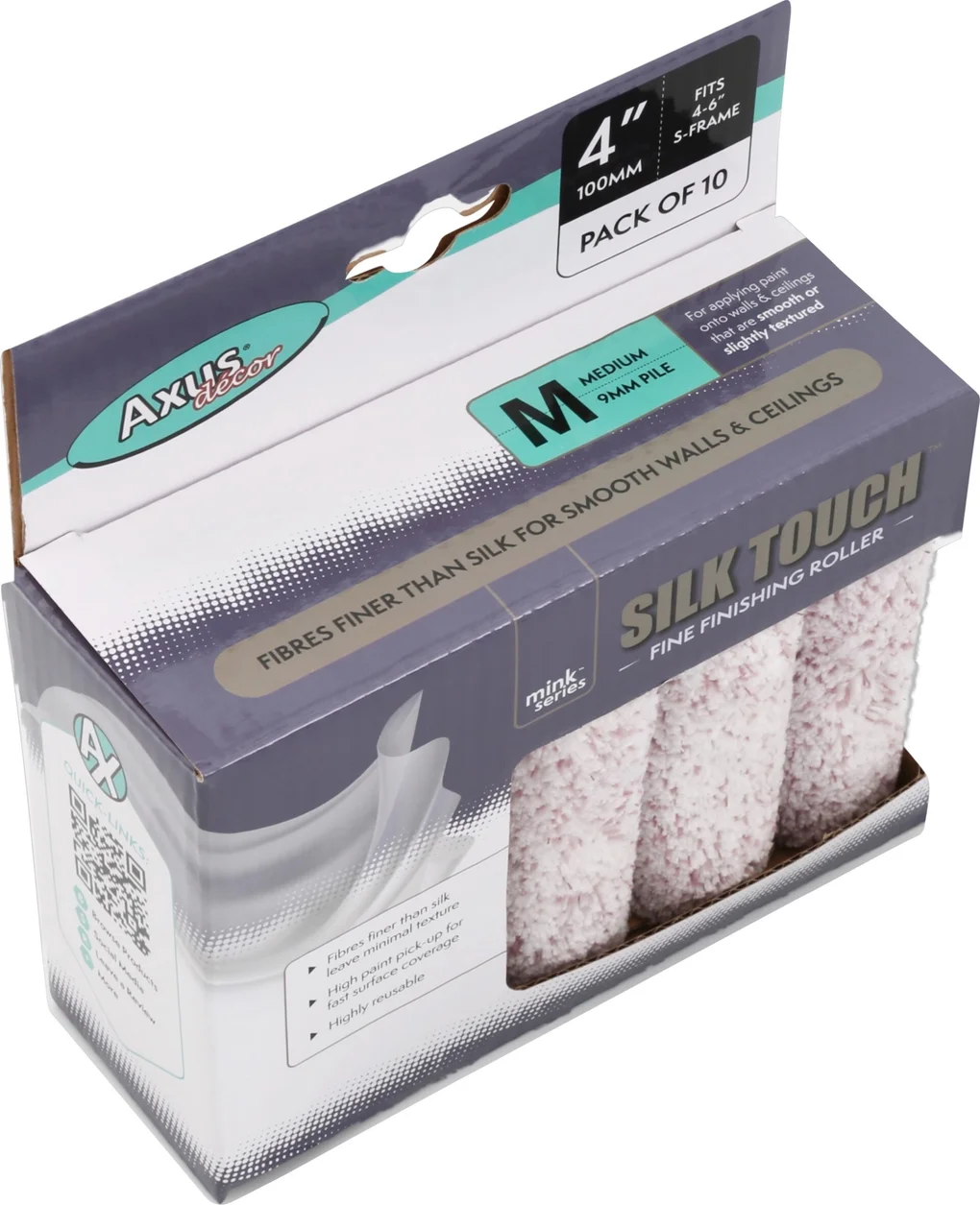 Axus Decor 4" Silk Touch Roller Mink Series 10 Pack