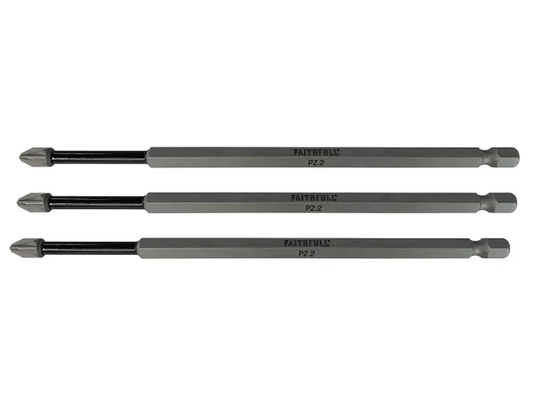 Faithfull PZ2 x 150mm Screwdriver Bits 3 Pack