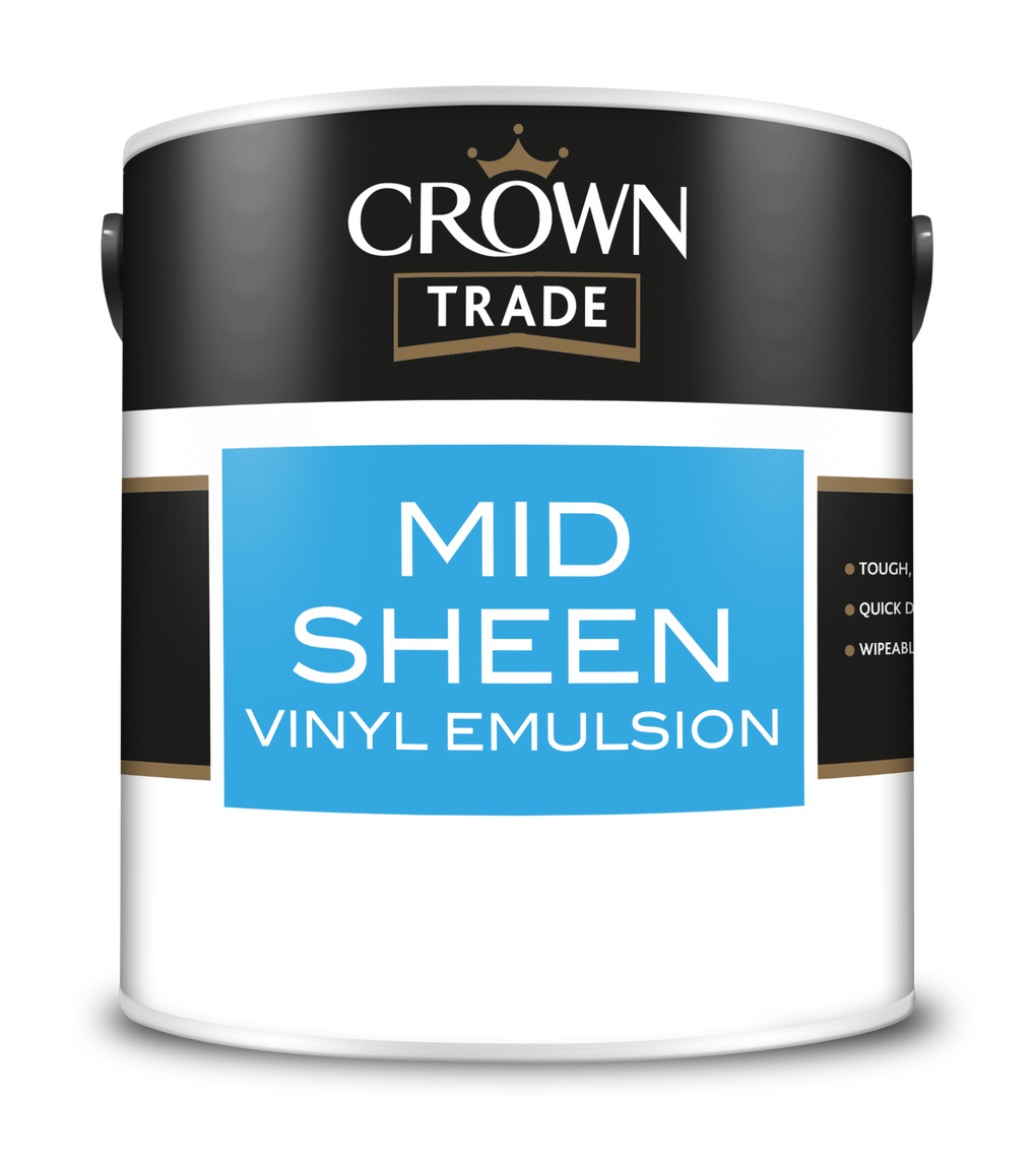 Crown Trade Colour Mixed Mid Sheen Vinyl Emulsion Crystal