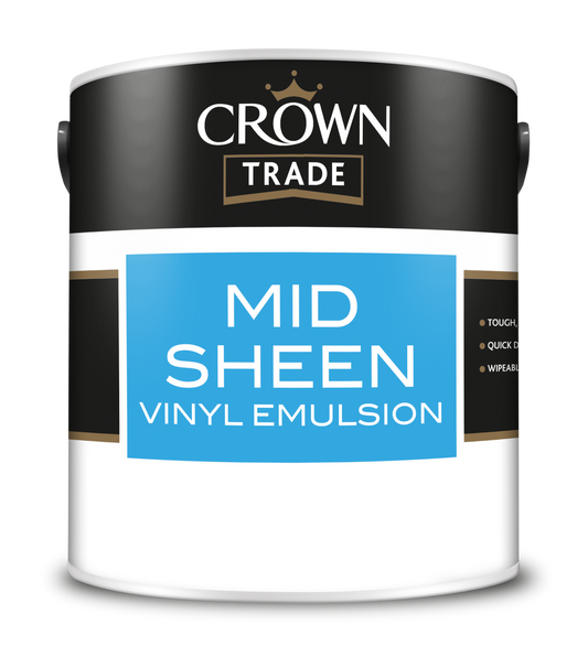 Crown Trade Colour Mixed Mid Sheen Vinyl Emulsion Crystal