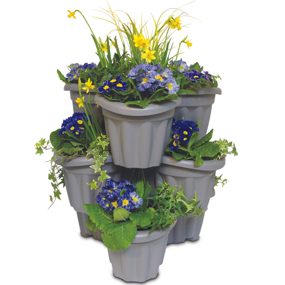 Town & Country 3 Cell Plastic Tier Planters