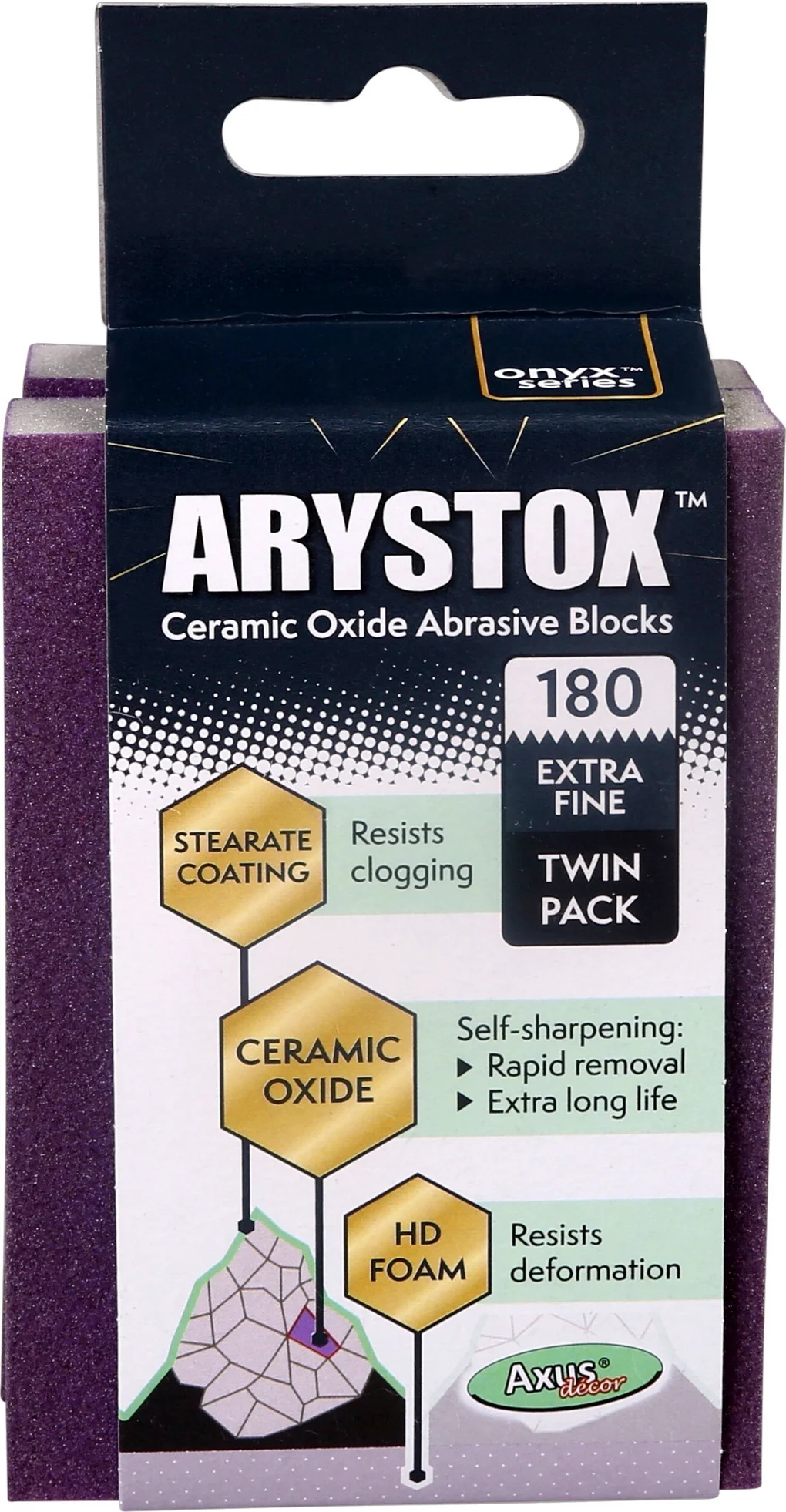 Axus Decor Arystox Ceramic Sanding Blocks (Onyx Series) Twin Pack