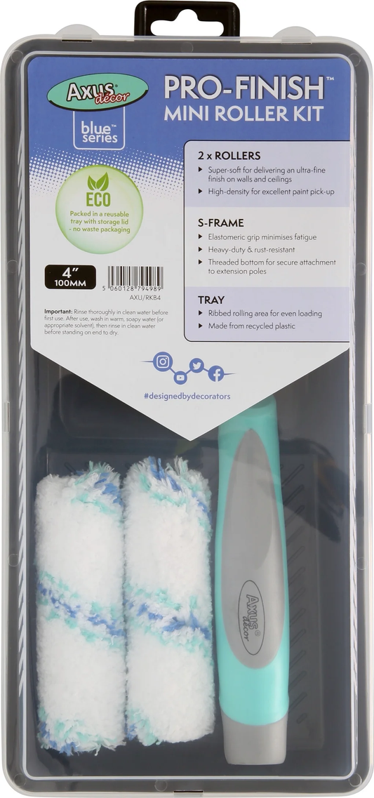 Axus Decor Pro Finish 5 Piece 4" Roller Kit Blue Series