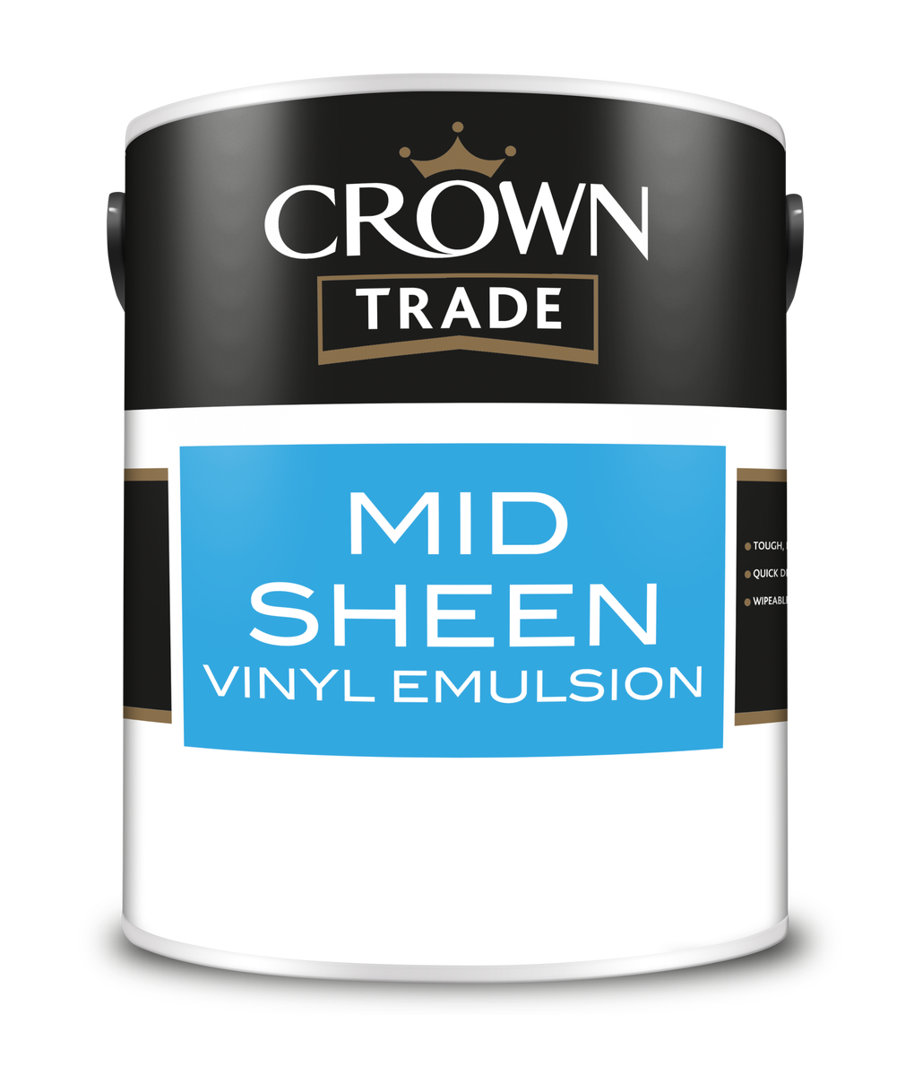 Crown Trade Colour Mixed Mid Sheen Vinyl Emulsion Opal