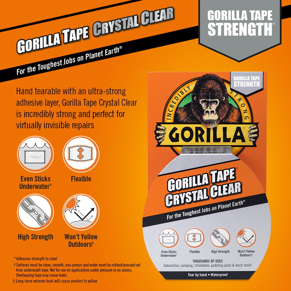 Gorilla Crystal Clear Tape 8M