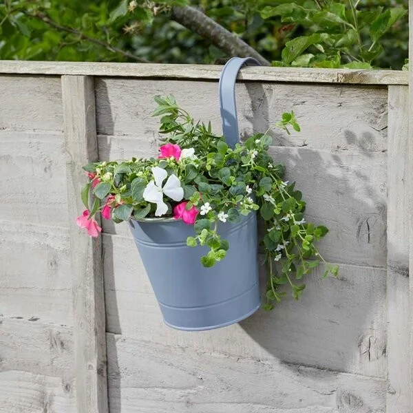 Smart Garden 6" Fence & Balcony Hanging Pot Slate Grey