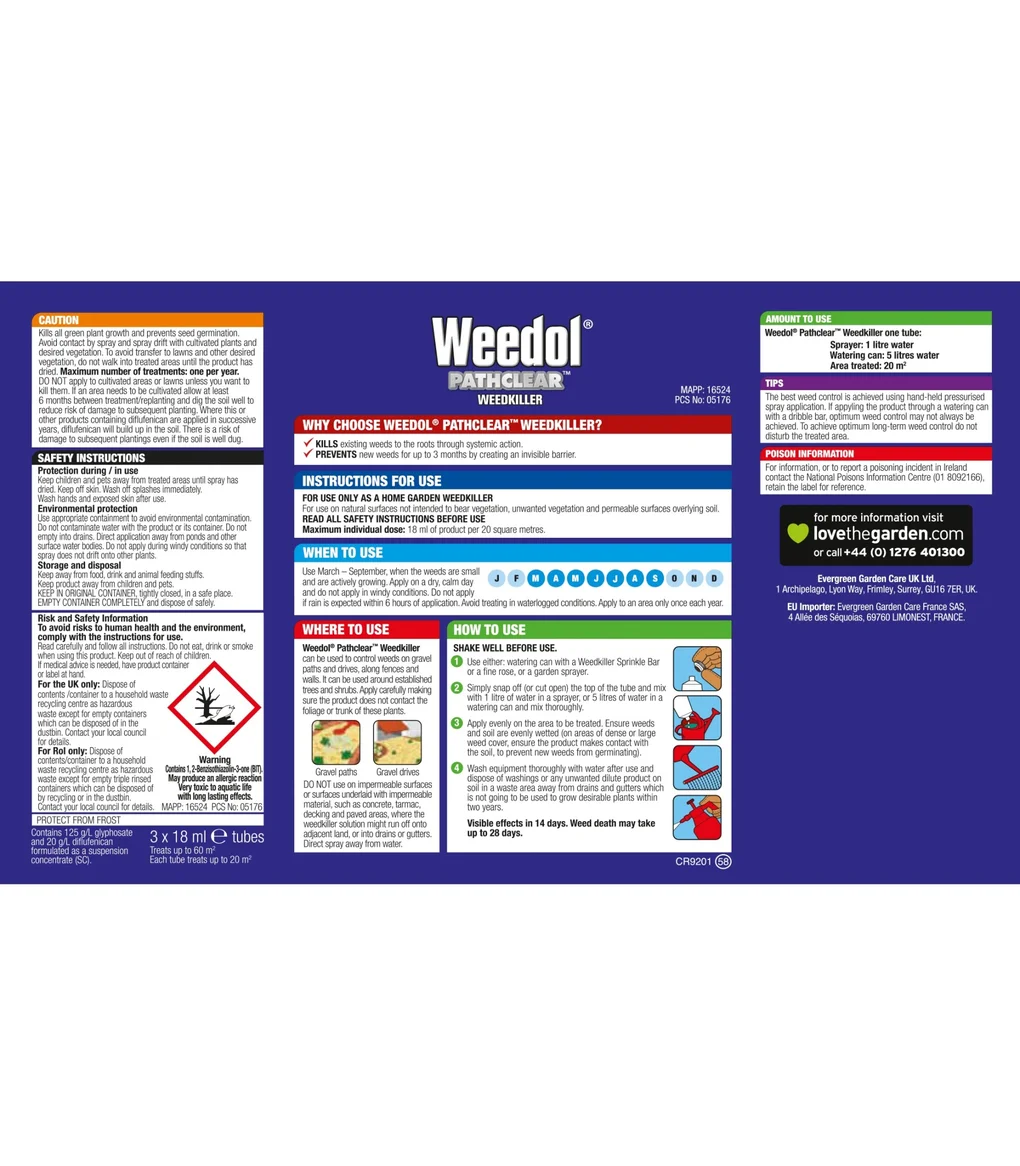 Weedol Pathclear Weedkiller Tubes