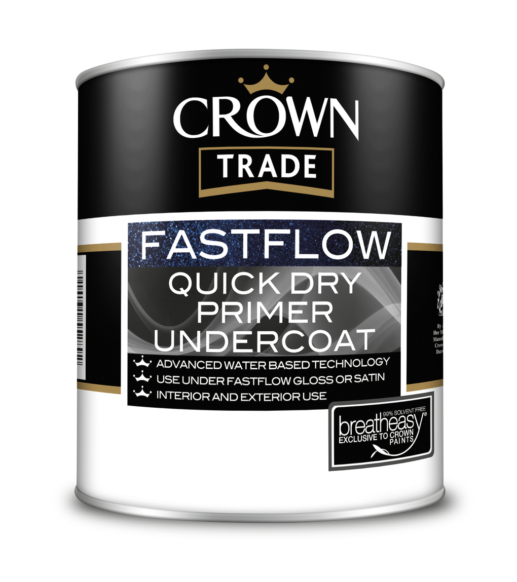 Crown Trade Colour Mixed Fastflow Quick Dry Primer Undercoat Crystal