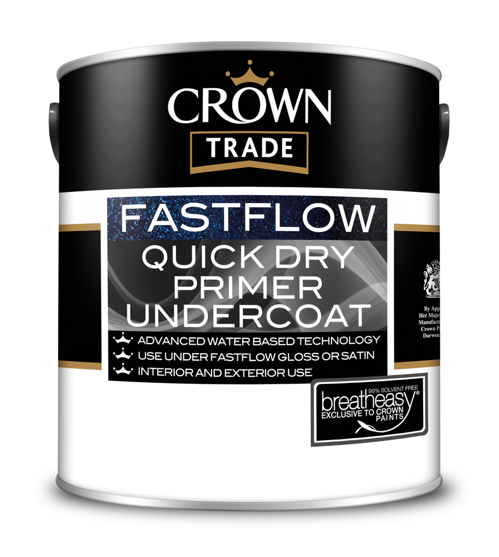 Crown Trade Colour Mixed Fastflow Quick Dry Primer Undercoat Crystal