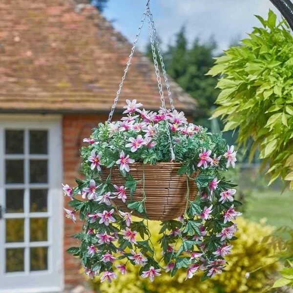 Smart Garden Regal Artificial Hanging Basket Star Gazing Lilies