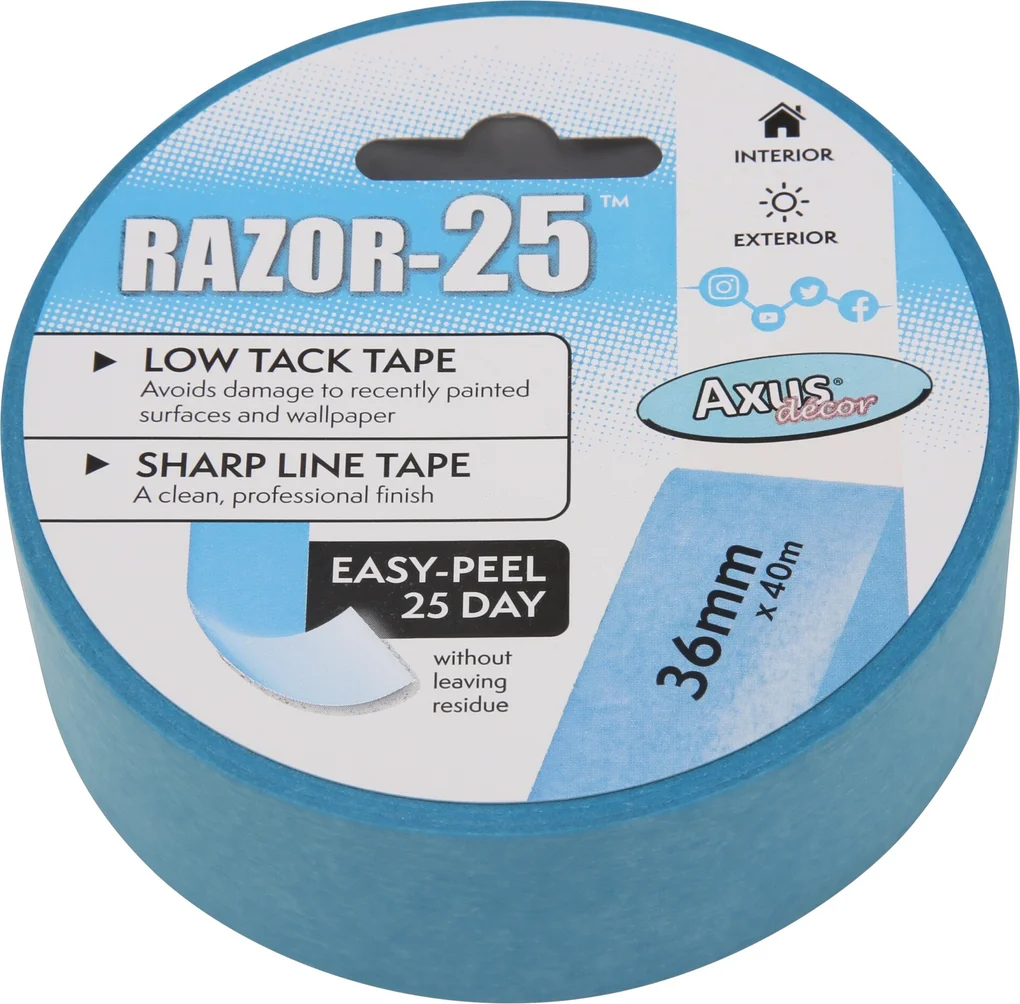 Axus Decor Razor 25 Low Tack Masking Tape 40m