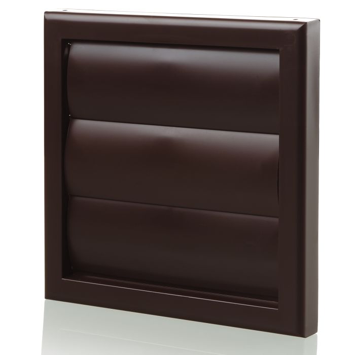 Blauberg Brown Plastic Vented Back Draught Air Gravity Shutter Ventilation Grill 100mm