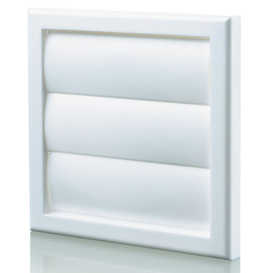 Blauberg White Plastic Vented Back Draught Air Gravity Shutter Ventilation Grill 100mm