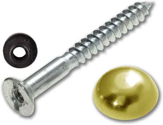 StarPack 38mm Mirror Screw with Brass Dome 4 Pack