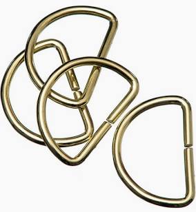 Basic Hardware 19mm Brass D Rings 4 Pack